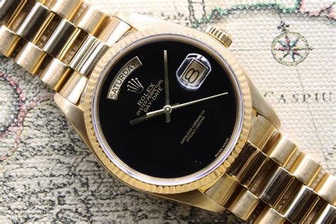 rolex yellow gold dial blue|rolex day date onyx dial.